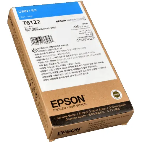 Tusz Epson T6122 Cyan do drukarek (Oryginalny) [220ml]